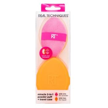 Real Techniques Miracle 2-in-1 Powder Puff + Travel Case hubka na make-up