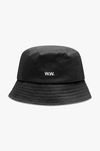 Bavlnený klobúk Wood Wood Ossian Bucket Hat 12240817.7083-DUSTYGREEN, čierna farba, bavlnený