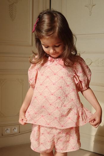 Detská blúzka Konges Sløjd AVA SS BLOUSE GOTS ružová farba, vzorovaná, KS102445
