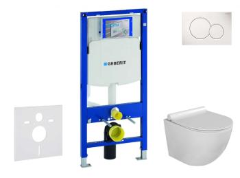 GEBERIT - Duofix Set predstenovej inštalácie, klozetu Gaia a dosky softclose, tlačidlo Sigma01, alpská biela SANI11CA3109