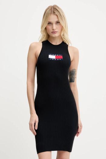 Šaty Tommy Jeans čierna farba, maxi, priliehavé, DW0DW20877