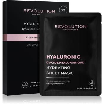 Revolution Skincare Hyaluronic Acid sada plátenných masiek pre intenzívnu hydratáciu 5 ks