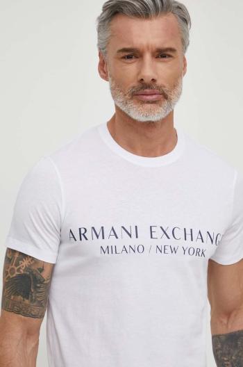 Tričko Armani Exchange pánske, biela farba, s potlačou, 8NZT72 Z8H4Z NOS