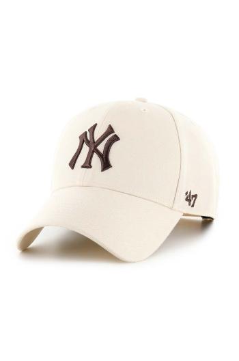 Šiltovka 47 brand MLB New York Yankees béžová farba, s nášivkou, B-MVPSP17WBP-NTAE