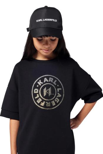 Detská baseballová čiapka Karl Lagerfeld čierna farba, s potlačou, Z30395
