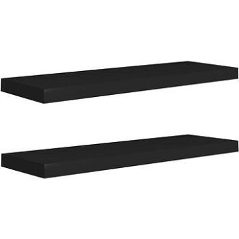 Shumee plávajúce nástenné 2 ks čierne 80×23,5×3,8 cm MDF, 323836