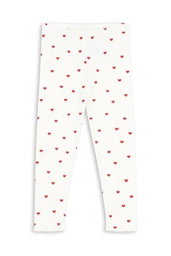 Detské bavlnené legíny Konges Sløjd MINNIE PANTS GOTS biela farba, vzorované, KS103363