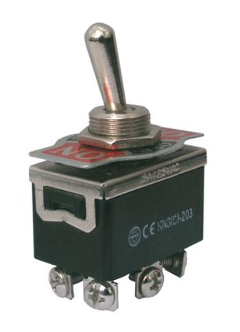 Prepínač páčkový  3pol./6pin  ON-OFF-ON 250V/10A šroub.