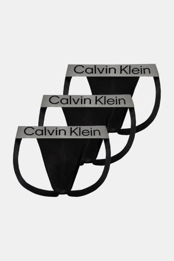 Jocksy Calvin Klein Underwear 3-pak pánske, čierna farba, LV00NB4121