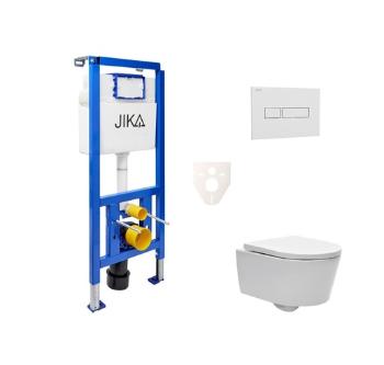 Cenovo zvýhodnený závesný WC set Jika do ľahkých stien / predstenová montáž + WC SAT Brevis SIKOJSW1
