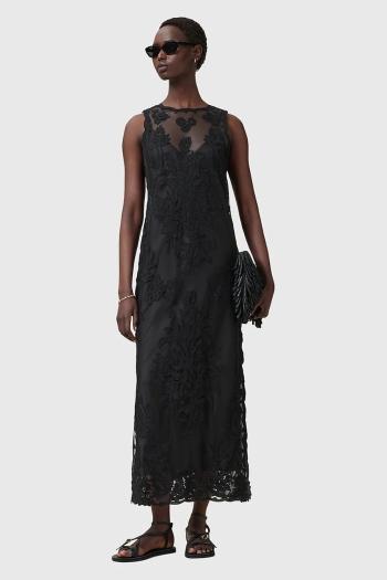 Šaty AllSaints RYE čierna farba, maxi, priliehavé, W130DC