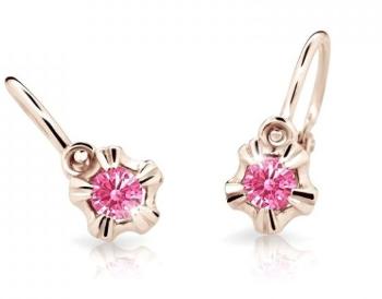 Cutie Jewellery Detské náušnice z ružového zlata C2158-10-X-4 fuchsiová