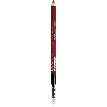 NYX Professional Makeup Powder Louder ceruzka na obočie s kefkou odtieň Black Cherry 1 ks