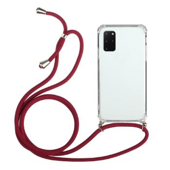 ROPE Priehľadný kryt so šnúrkou Samsung Galaxy S20 červený