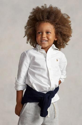 Detská bavlnená košeľa Polo Ralph Lauren biela farba, 322677133001