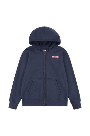 Mikina pre bábätká Levi's BOXTAB FULL ZIP HOODIE tmavomodrá farba, s kapucňou, jednofarebná, 6EJ762