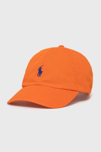 Čiapka Polo Ralph Lauren oranžová farba, jednofarebná