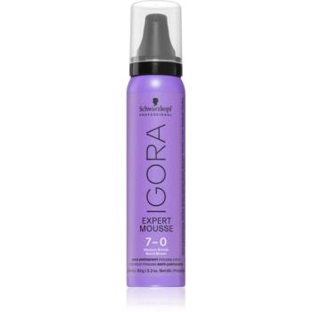 Schwarzkopf Professional IGORA Expert Mousse farbiaca pena na vlasy odtieň 7-0 Medium Blonde Natural 100 ml