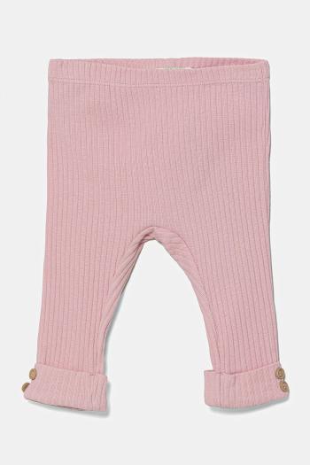 Legíny pre bábätká United Colors of Benetton ružová farba, jednofarebné, 3F1AAF026