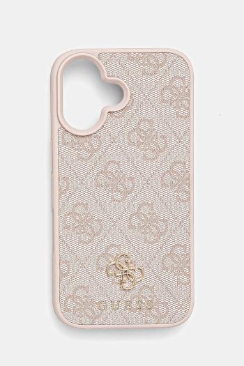 Puzdro na mobil Guess iPhone 16 ružová farba, GUHMP16SP4SM4MP