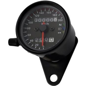 M-Style - Mechanický analógový tachometer na motocykel retro 200, čierny (1936-MS-74200BL)