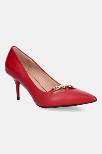 Kožené lodičky Love Moschino červená farba, JA10277G1NIA0500