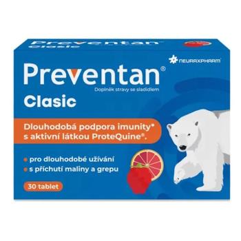 PREVENTAN Clasic s príchuťou maliny a grepu 30 tabliet, poškodený obal