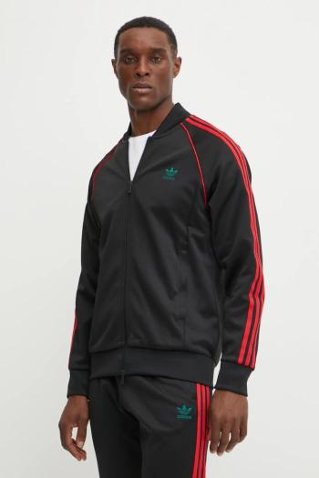Mikina adidas Originals SST TT pánska, čierna farba, s nášivkou, JP1223