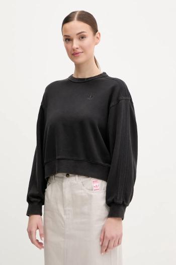 Bavlnená mikina adidas Originals Essential dámska, čierna farba, jednofarebná, JP2515
