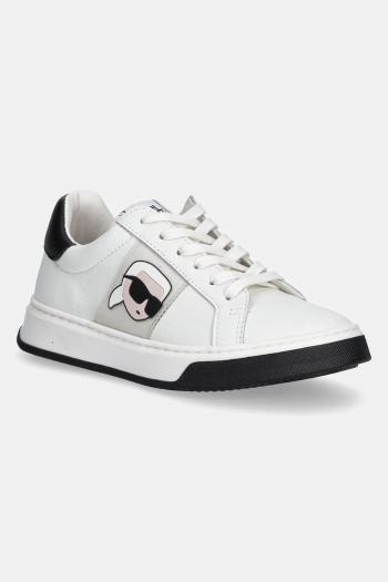 Detské kožené tenisky Karl Lagerfeld biela farba, Z30380