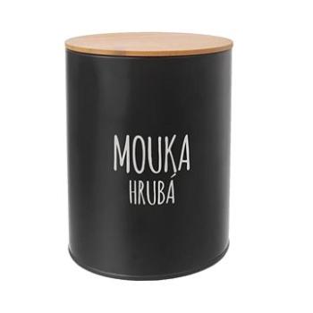 Orion Dóza plech/bambus priemer 13 cm Múka hrubá BLACK (153695)