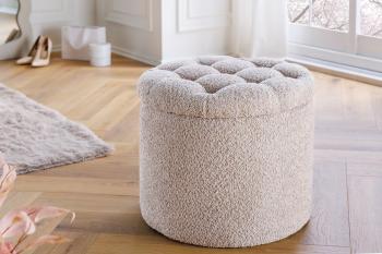 LuxD Dizajnová taburetka Rococo 50 cm šampanská