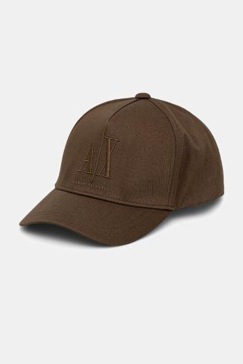 Bavlnená šiltovka Armani Exchange zelená farba, s potlačou, XW001179 AF14711