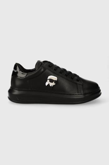 Kožené tenisky Karl Lagerfeld KAPRI MENS čierna farba, KL52530N