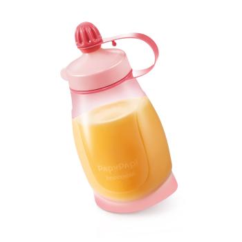 TESCOMA pružná fľaša PAPU PAPI 200 ml, s lyžičkou, ružová 