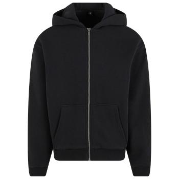 Build Your Brand Hebká pánska mikina na zips Fluffy - Čierna | XL