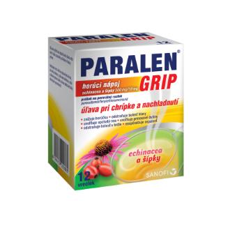 Paralen Grip horúci nápoj Echinacea a šípky 500 mg/10 mg  12 sáčkov