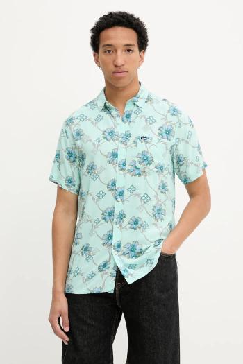 Košeľa Rip Curl tyrkysová farba, regular, s klasickým golierom, 04NMSH