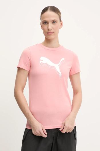 Bavlnené tričko Puma dámske, oranžová farba, 684995