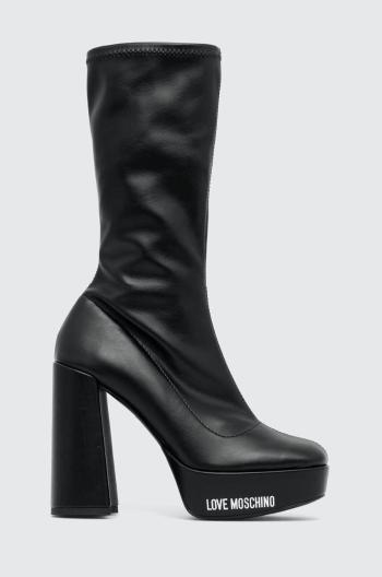 Členkové topánky Love Moschino dámske, čierna farba, na podpätku, JA2607CG1HIEZ000 JA2607CG1HIEZ000