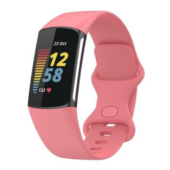 SILICONE Vymeniteľný remienok pre Fitbit Charge 6 / Charge 5 ružový