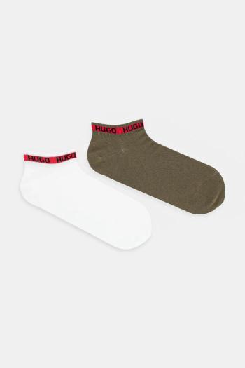 Ponožky HUGO 2-pak zelená farba, 50516394