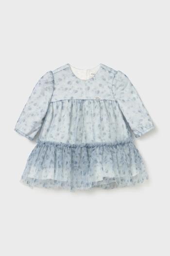 Šaty pre bábätká Mayoral Newborn modrá farba, mini, áčkový strih, 2817