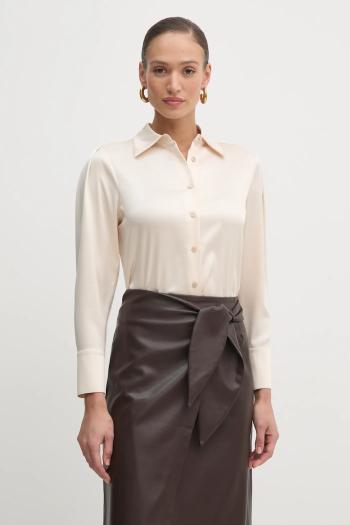 Košeľa Marciano Guess DION dámska, béžová farba, regular, s klasickým golierom, 5RGH01 7246A