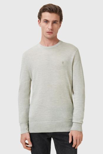 Vlnený sveter AllSaints MODE šedá farba, M002KZ