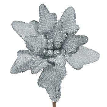 ArtFir Vianočný kvet 61A | strieborná 20 cm