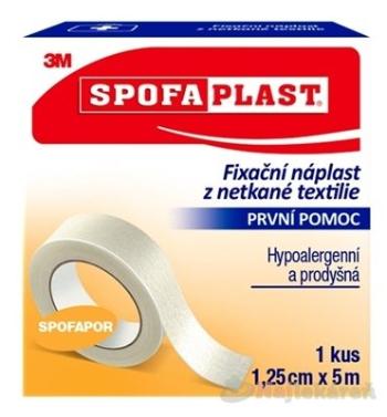 3M SPOFAPLAST č.731 Fixačná náplasť 1,25cmx5m, z netkanej textílie, cievka, 1ks