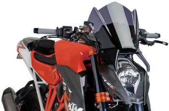 Motor plexi PUIG NEW. GEN SPORT sötét füstszínű, KTM Super Duke 1290 (R)-hez (2014-2016)