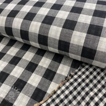 Dvojitá gázovina/mušelín Double sided CHECKS MINI black