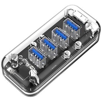 Orico micro USB Hub 4× USB-A 3.0 Transparent thin (F4U-U3-CR-BP)